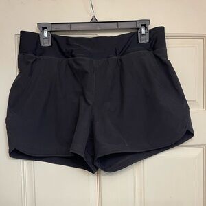 Land’s End women’s black 3” quick dry swim shorts with panty 10 new